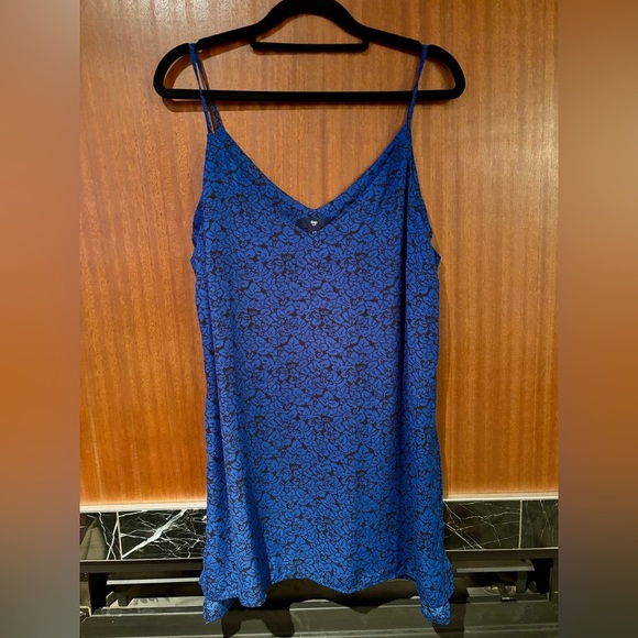 2/$15 - Blue & Black Floral Slip Dress (GAP) - Picture 3 of 8